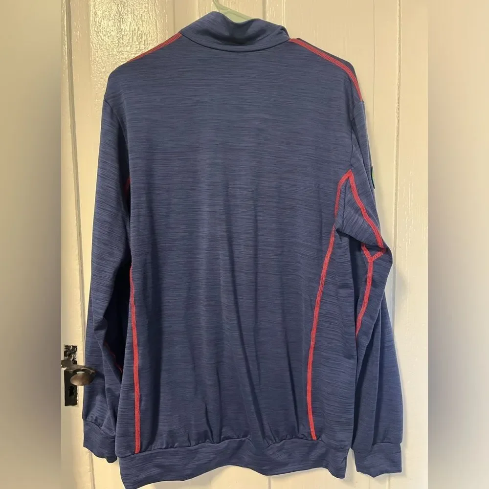 Wears Woody Performance Blend navy blue half zip stretch pullover size large